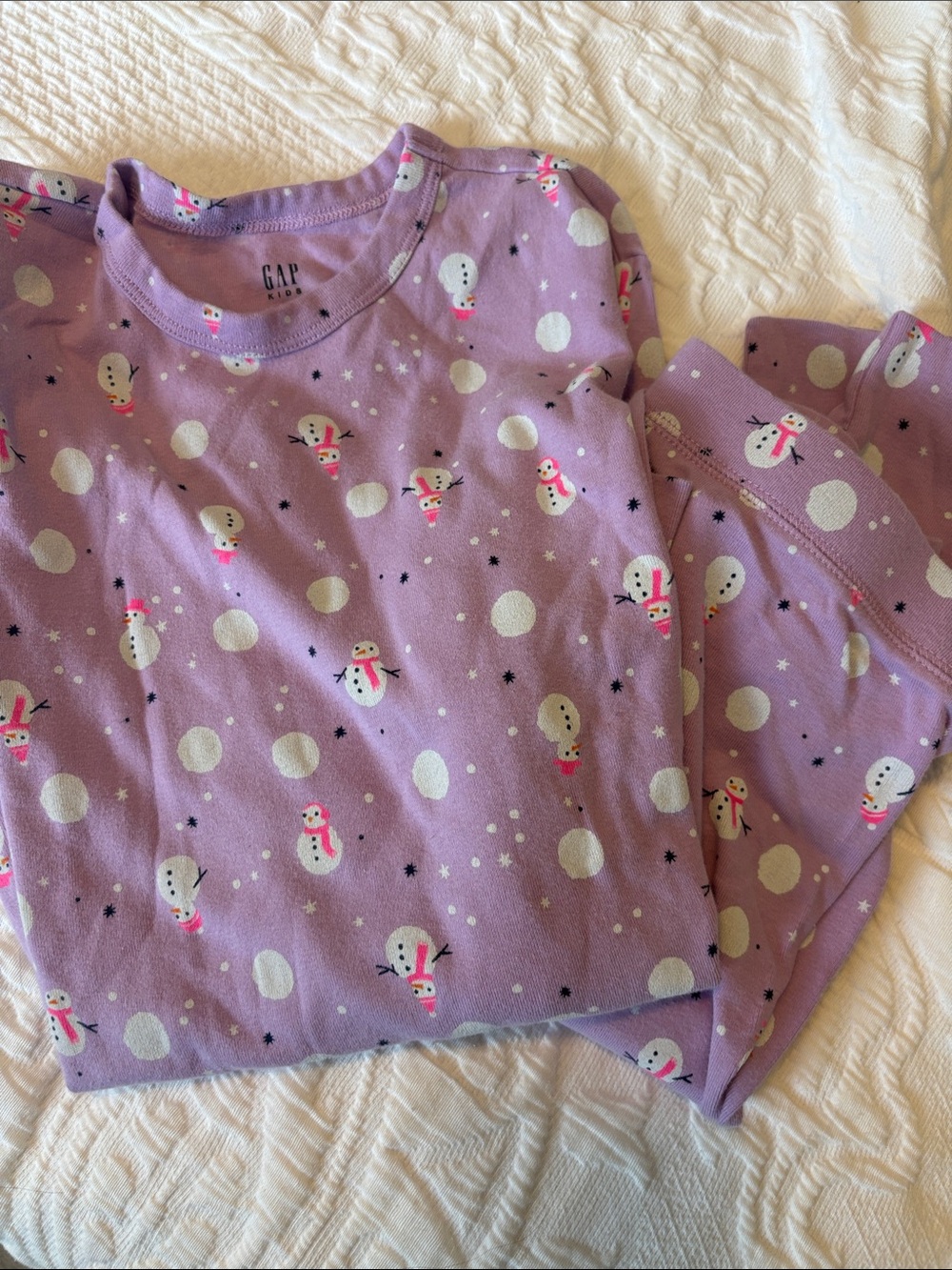 GAP Lavender Snowman Pajama Set